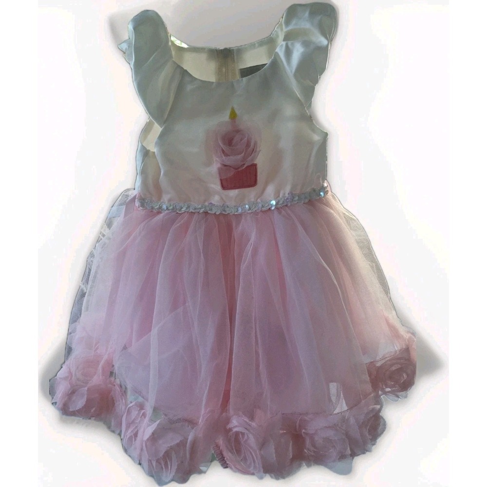 1st Year Birthday Dress Baby Girl Rare Editions 12 Months/w Bloomers Cupcake